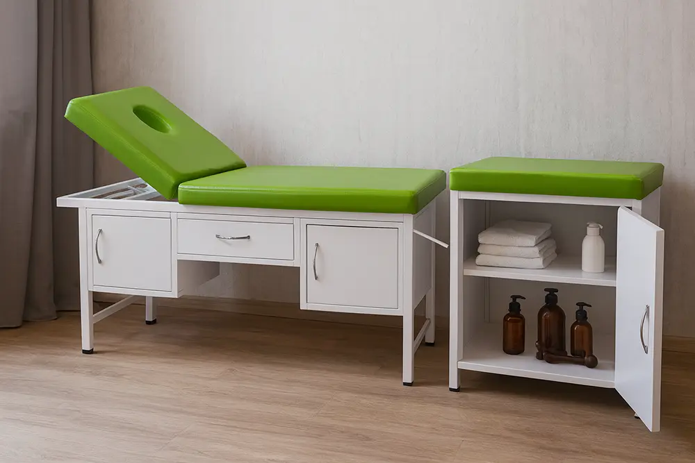 نحوه استفاده و نگهداری از تخت ماساژ تک کشو دو کمد شکن دار