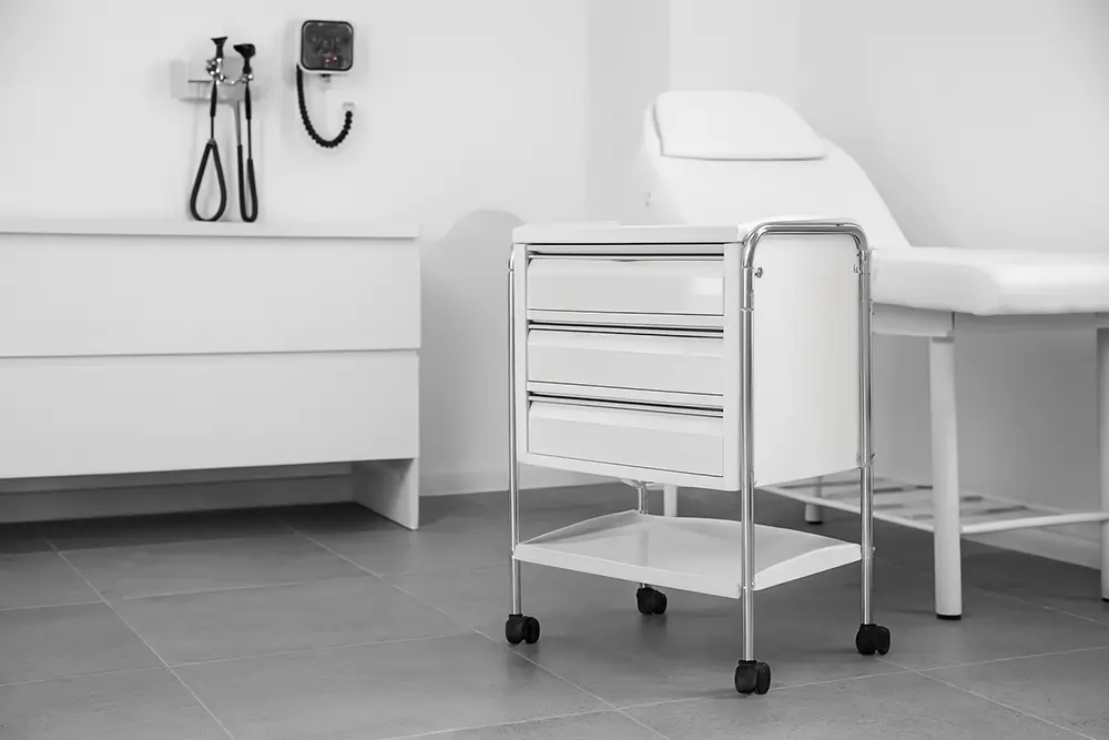 اجزای اصلی ترالی پانسمان سه کشو یک طبقه