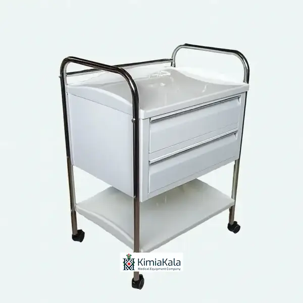 ترالی پانسمان دو طبقه دو کشو