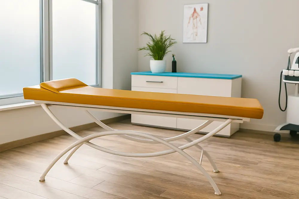 تخت معاینه پایه پایه ترکیبی بالش دار در کلینیک